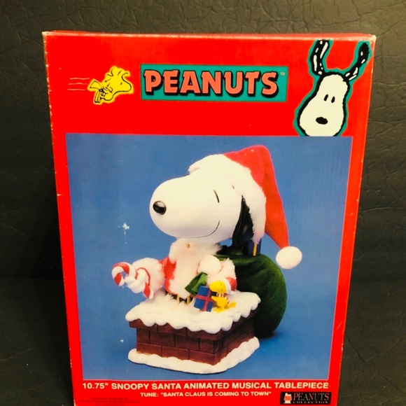 Peanuts 10.75” Snoopy Santa Animated and Musical Tablepiece - Picture 7 of 8